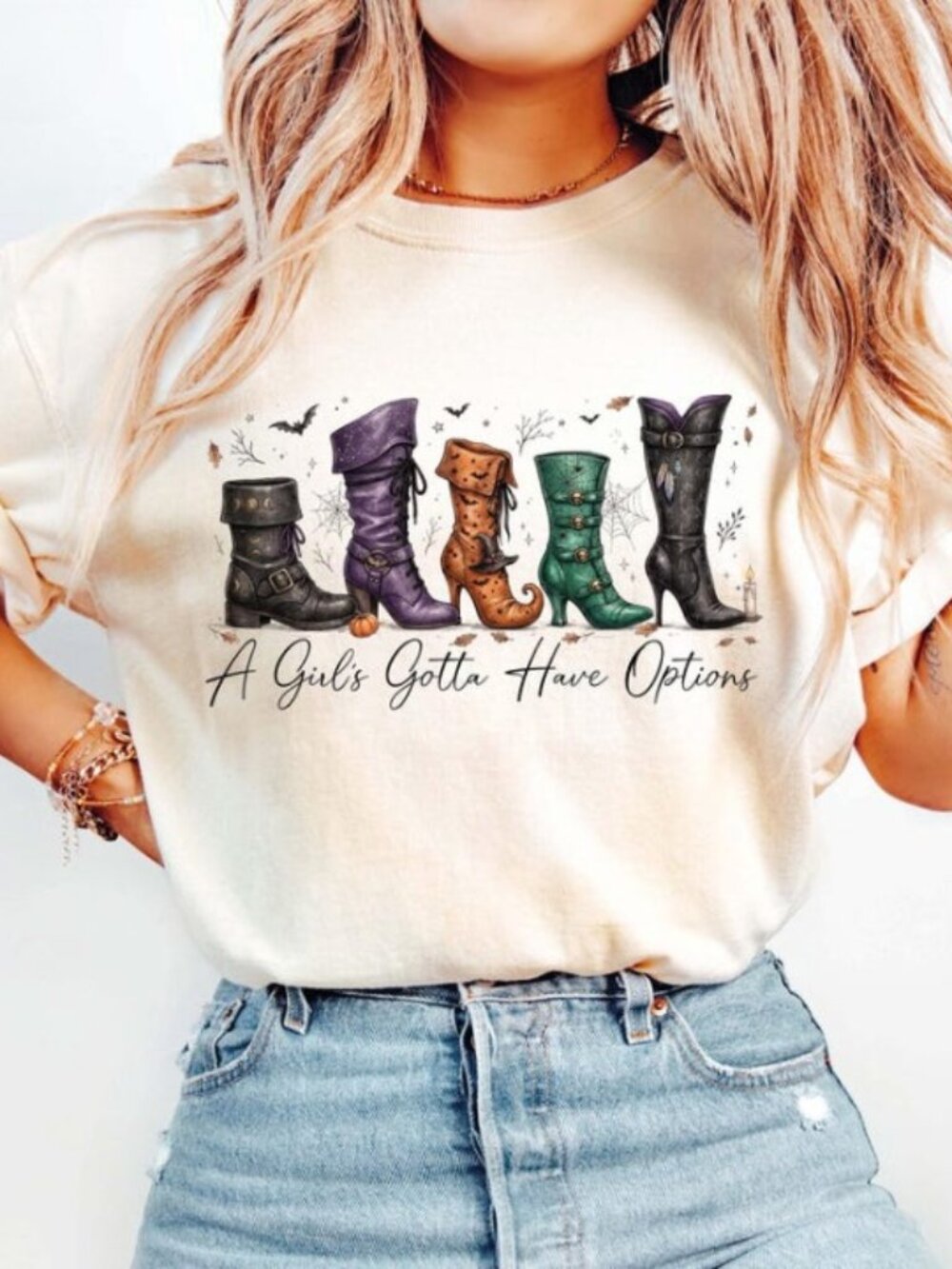 A Girl's Gotta Have Options T-Shirt, Funny Boots Halloween Shirt